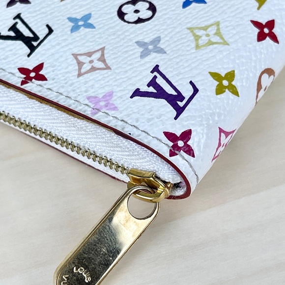 LOUIS VUITTON MONOGRAM MULTICOLOR ZIPPY COIN PURSE WALLET WHITE - Picture 7 of 15